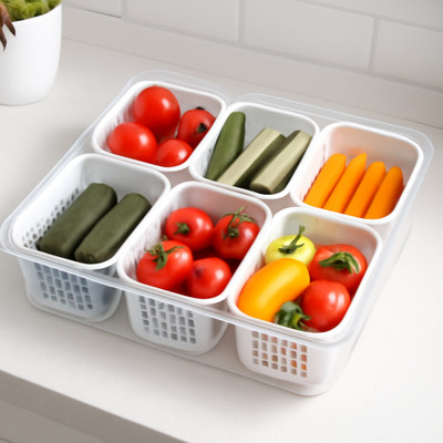 Nestio Plastic Fridge Container  - 2200 ml(White)