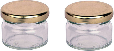 AFAST Glass Cookie Jar  - 100 ml(Pack of 2, Clear)