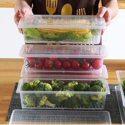 khajana Plastic Grocery Container  - 1 kg(Pack of 6, White)