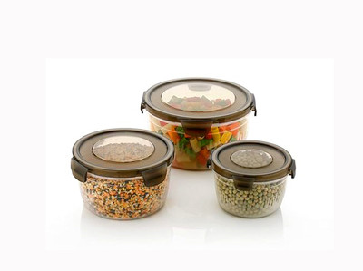 SWARAA Plastic Fridge Container  - 2.5 L(Pack of 3, Multicolor)