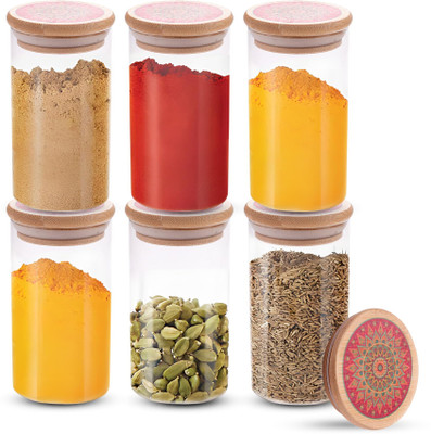 The Better Home Glass Tea Coffee & Sugar Container  - 300 ml(Pack of 6, Clear)