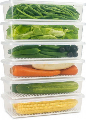 NESTVERA Polypropylene Fridge Container  - 1500 ml(Pack of 6, Transparent)