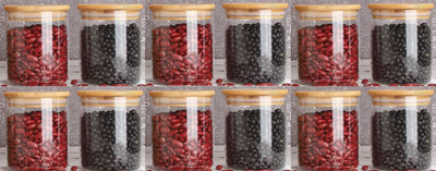 Sueriv Glass Grocery Container  - 320 ml(Pack of 12, Clear)