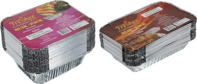 Freshee Aluminium Utility Container  - 1200 ml(Pack of 2, Silver)