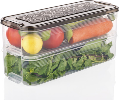 MAXIITOOLII Plastic Grocery Container  - 2000 ml(Pack of 2, Black)