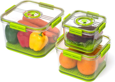 BBK Plastic Cookie Jar  - 1000 ml(Pack of 3, Multicolor)
