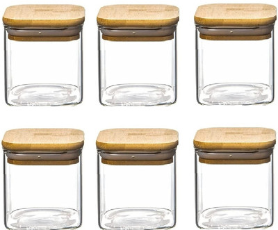 IndusBay Glass Utility Container  - 220 ml(Pack of 6, Clear)