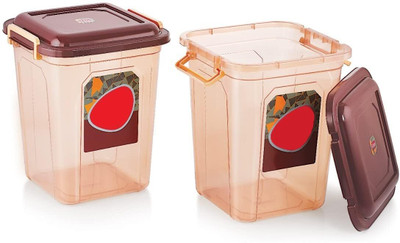 GALOOF Polypropylene Grocery Container  - 22505 ml(Pack of 2, Brown)