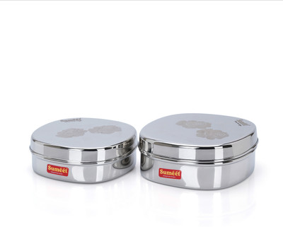 Sumeet Steel Utility Container  - 350 ml, 600 ml(Pack of 2, Silver)
