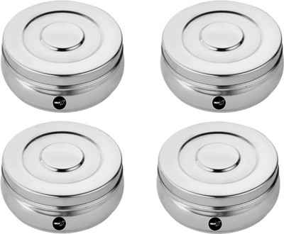 AOLLYX Stainless Steel Grocery Container  - 200 ml(Pack of 4, Silver)