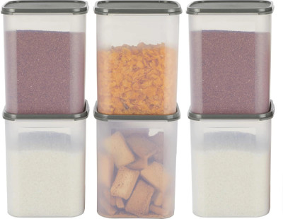 Tenacity Plastic Grocery Container  - 5500 ml(Pack of 6, Transparent)