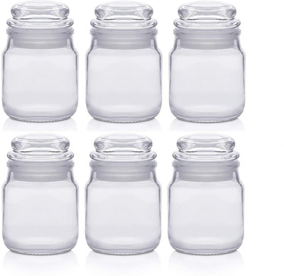 AAMU MOON Glass Cereal Dispenser  - 100 ml(Pack of 6, Clear)