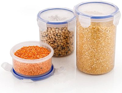 Dejmin Plastic Grocery Container  - 500 ml, 1000 ml, 1500 ml(Pack of 3, Multicolor)