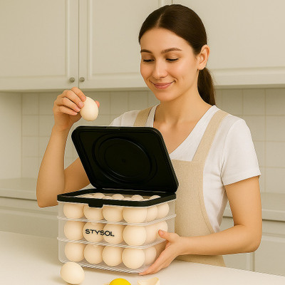 Stysol Plastic Egg Container  - 3 dozen(Black)