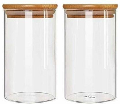 Sophronal Glass Utility Container  - 1400 ml(Pack of 2, Clear)