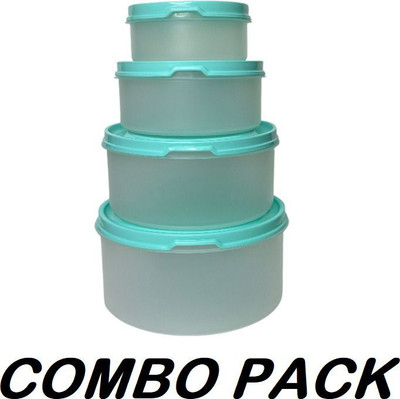 nestcart Plastic Fridge Container  - 600 ml, 1200 ml, 2000 ml, 3000 ml(Pack of 4, Green)
