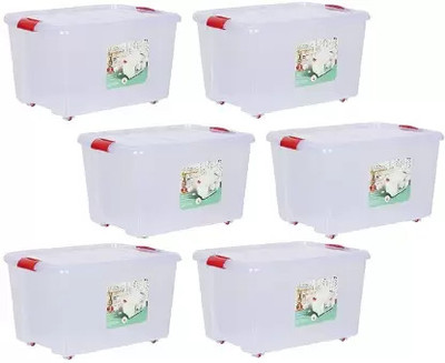 NEELESHWARI Plastic Utility Container  - 25 L(Pack of 6, White)