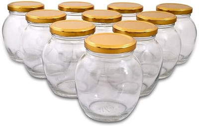 Red-Rubby Glass Utility Container  - 400 ml(Pack of 12, Clear)