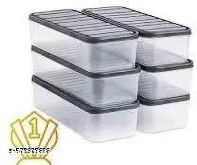Alvinos Plastic Fridge Container  - 1200 L(Pack of 6, Grey)