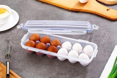 anjil Plastic Egg Container  - 1 dozen(Clear)