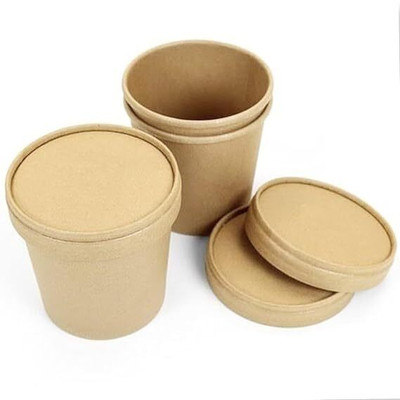 SANWALSA Paper Utility Container  - 500 ml(Pack of 25, Brown)