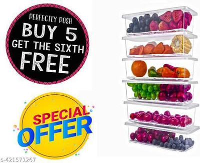 DCI Plastic Fridge Container  - 1500 ml(Pack of 5, Clear)