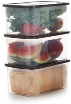 UNDERZZONE Plastic Grocery Container  - 2000 ml(Pack of 3, Clear)