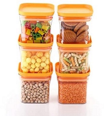 Analog Kitchenware Plastic Grocery Container  - 550 ml(Pack of 6, Orange)