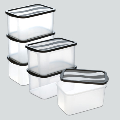 KUBER INDUSTRIES Plastic Utility Container  - 4 L(Pack of 6, Black)