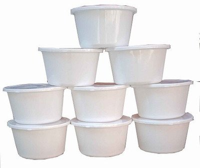 Raga Plus Polypropylene Utility Container  - 1000 ml(Pack of 25, White)