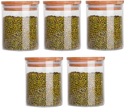 GOOD TO GREAT CREATION Glass Grocery Container  - 700 ml(Pack of 5, Clear)