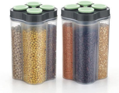 Sorath Plastic Grocery Container  - 2500 ml(Pack of 2, Green)