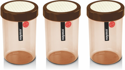 NAYASA Plastic Grocery Container  - 2000 ml(Pack of 3, Brown)