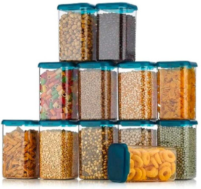 BENNUR 7 Plastic Grocery Container  - 1100 ml(Pack of 12, Blue)