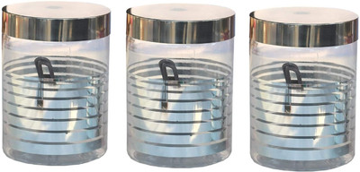 Eos Plastic Grocery Container  - 250 ml(Pack of 3, Silver)