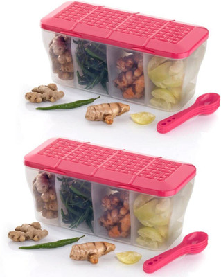 Ecodex Plastic Grocery Container  - 2000 ml(Pack of 2, Pink)
