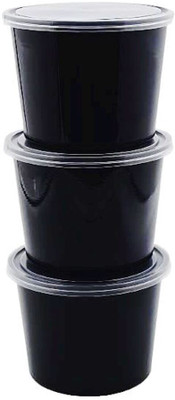 KRUM Plastic Utility Container  - 500 ml(Pack of 10, Black)