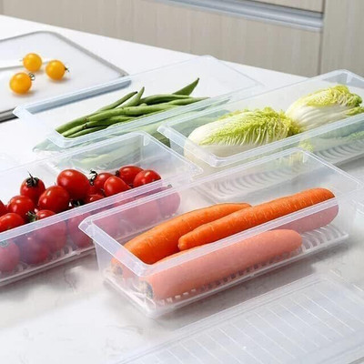 Zubix Plastic Fridge Container  - 1500 ml(Pack of 5, White)