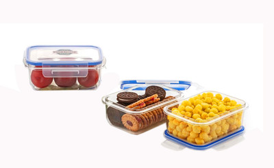 SWARAA Plastic Fridge Container  - 450 ml(Pack of 3, Multicolor)