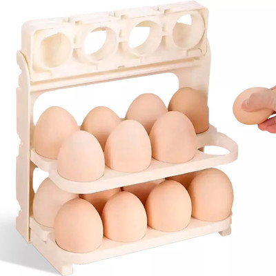 Tap2kaart Plastic Egg Container  - 2 dozen(Off White)