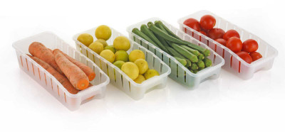 HASHONE Plastic Fridge Container  - 1500 ml(Pack of 4, White)