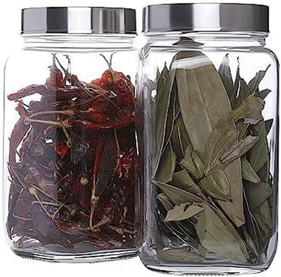 Coozico Glass Tea Coffee & Sugar Container  - 1000 ml(Pack of 4, Clear)