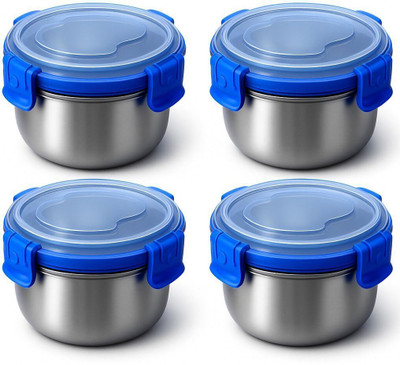 HAHM Stainless Steel Utility Container  - 300 ml(Pack of 4, Blue)