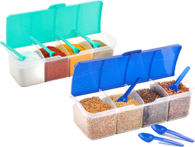 Somnath India Plastic Grocery Container  - 1750 ml(Pack of 2, Blue, Green)