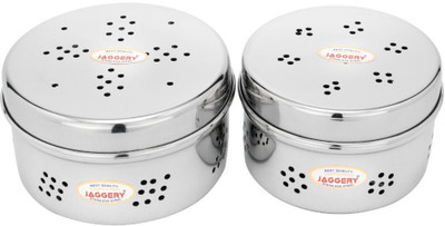 JAGGERY Steel Utility Container  - 800 ml(Pack of 2, Silver)
