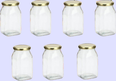 AFAST Glass Grocery Container  - 400 ml(Pack of 7, Clear)