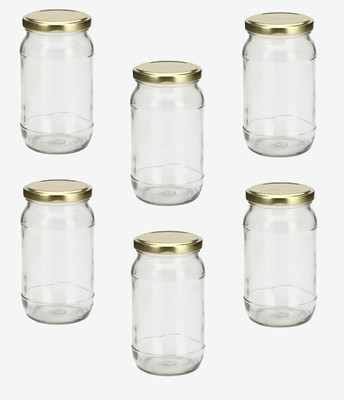 AFAST Glass Grocery Container  - 400 ml(Pack of 6, Clear)