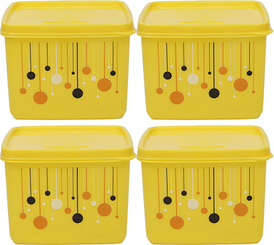 KUBER INDUSTRIES Plastic Grocery Container  - 1000 ml(Pack of 4, Yellow)