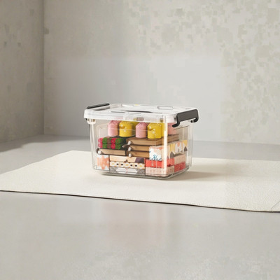 Ginoya Brothers Plastic Utility Container  - 7 kg(Transparent, White)