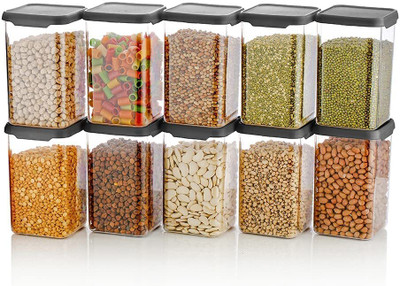 busaji enterprise Plastic Utility Container  - 1100 ml(Pack of 10, Black)